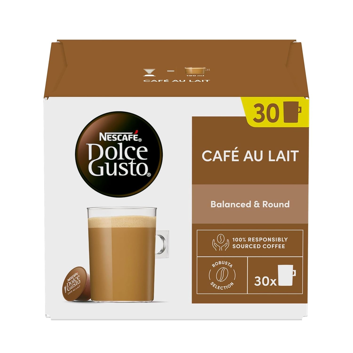 NESCAFÉ Dolce Gusto Café au Lait Kaffeepads, 30 Capsule (30 Porzioni)