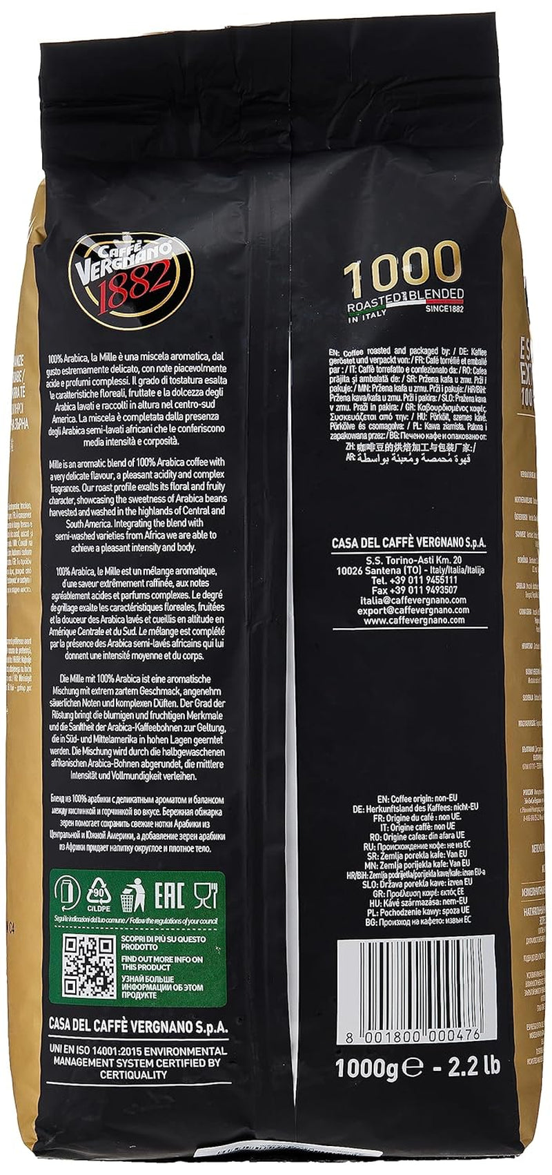 Caffè Vergnano EXTRA DOLCE caffè espresso in grani 1000 (1kg)