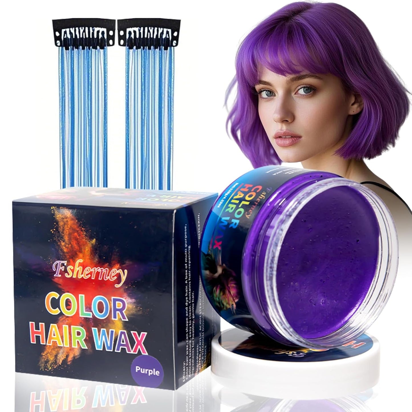 Tintura Per Capelli Temporanea Verde - Cera Colorante Per Capelli, Tonalità Per Capelli Per Uomini Donne, Pomata Per Capelli Naturale, Cera Colorante Per Capelli Con Clip Colorate Per Colorazioni Pazzesche Per Feste (4,23 Once, Verde) Naty Shop Tintura Per Capelli Viola 1G (1 Confezione)