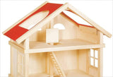 51957 Casa delle bambole in legno, 65 x 35 x 87,5 cm - Grande casa delle bambole in legno, 3 piani, design aperto, tetto rosso, scale e balcone per giochi di ruolo creativi, Mondo dei giochi per case delle bambole