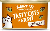 Lily's Kitchen Alimento umido naturale per gatti adulti, in scatola, gustosi pezzi in salsa di pollo, ricetta senza cereali (24 vassoi x 85 g)