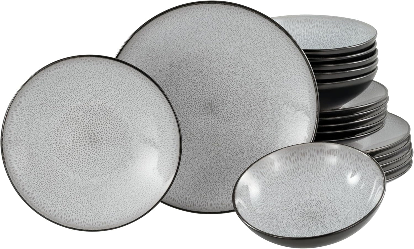 CreaTable, 23964, Serie Malmö, set da 18 pezzi per 6 persone, set da banco a parete, macchine per la pulizia e microonde, produzione di qualità