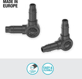 Raccordo a L per Gardena Micro-Drip 4,6 mm (3/16 pollici): per cambiare la direzione di distribuzione e le ali gocciolanti di 90 gradi, installazione senza pieghe, tecnologia di collegamento semplice e flessibile (13212-20)