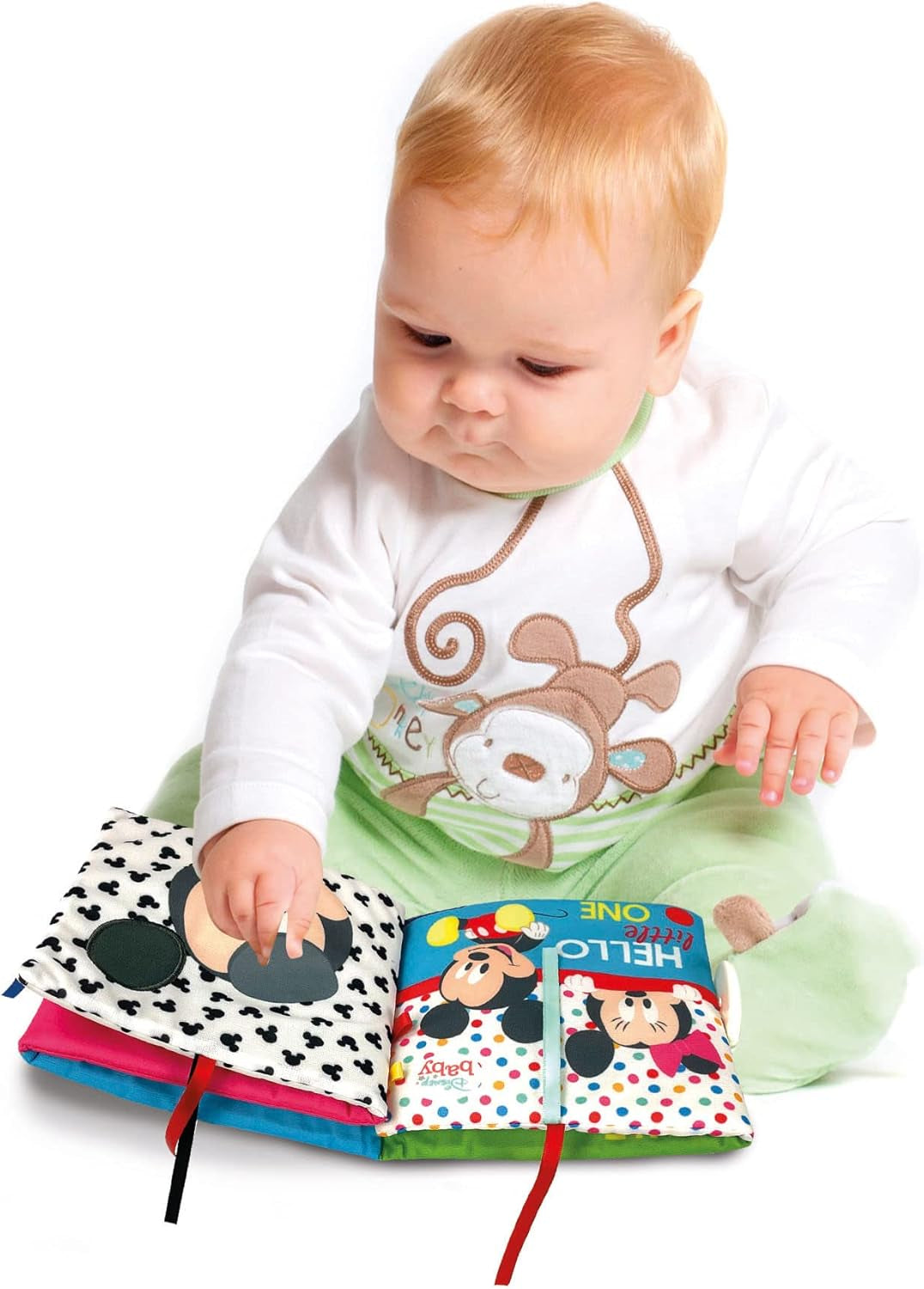 Clementoni 17721 Disney Baby - Libro in stoffa, versatile giocattolo da viaggio per bambini, libro illustrato crepitante e cigolante per neonati a partire da 0 mesi Giocattoli per bambini Naty Shop