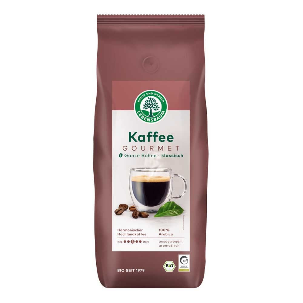 Lebensbaum - Caffè Gourmet, Classico, Chicchi Interi - 1000 g - Confezione da 4