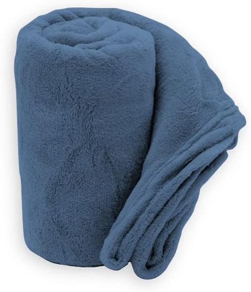 Coperta morbida | Plaid | Tocco morbido | 130 X 160 cm | Cipria Trapunte e Trapunte Naty Shop Smart blu 150X210