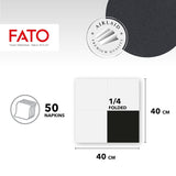 Fato - Tovaglioli Carta Dry, Airlaid, Effetto Tela, Confezione da 50 Tovaglioli, Misura 40X40 Piegati in 4, Colore Nero