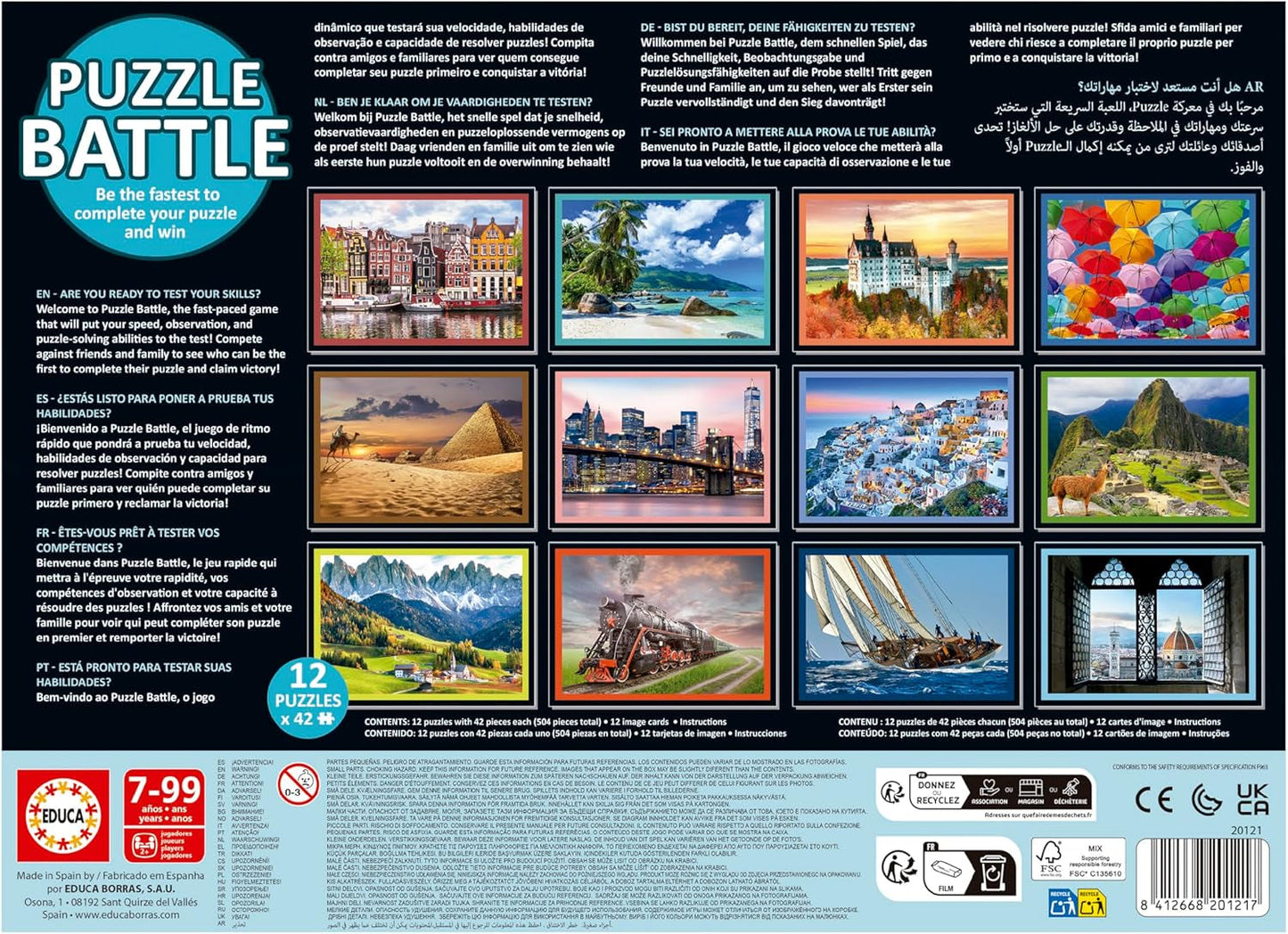 Educa - Puzzle di paesaggi di battaglia. Un'autentica battaglia dei pezzi | Sii il primo a completare il puzzle per diventare il vincitore. Dai 7 anni (20121) Puzzle Naty Shop
