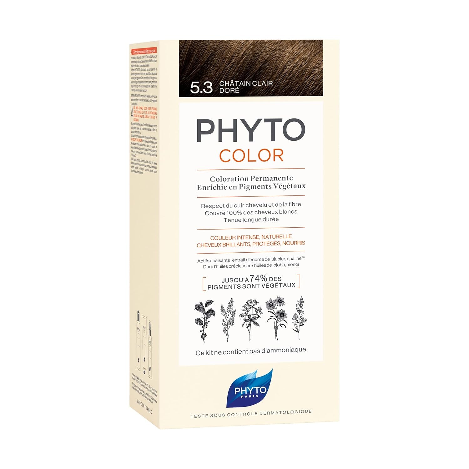 Tinta permanente per capelli, 5.3 Castano chiaro dorato Naty Shop Tintura per capelli castana