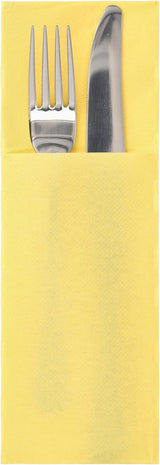 50 sacchetti di tovaglioli posate 'Collezione DAILY' 48 Cm X 30 Cm gialli con piega per posate