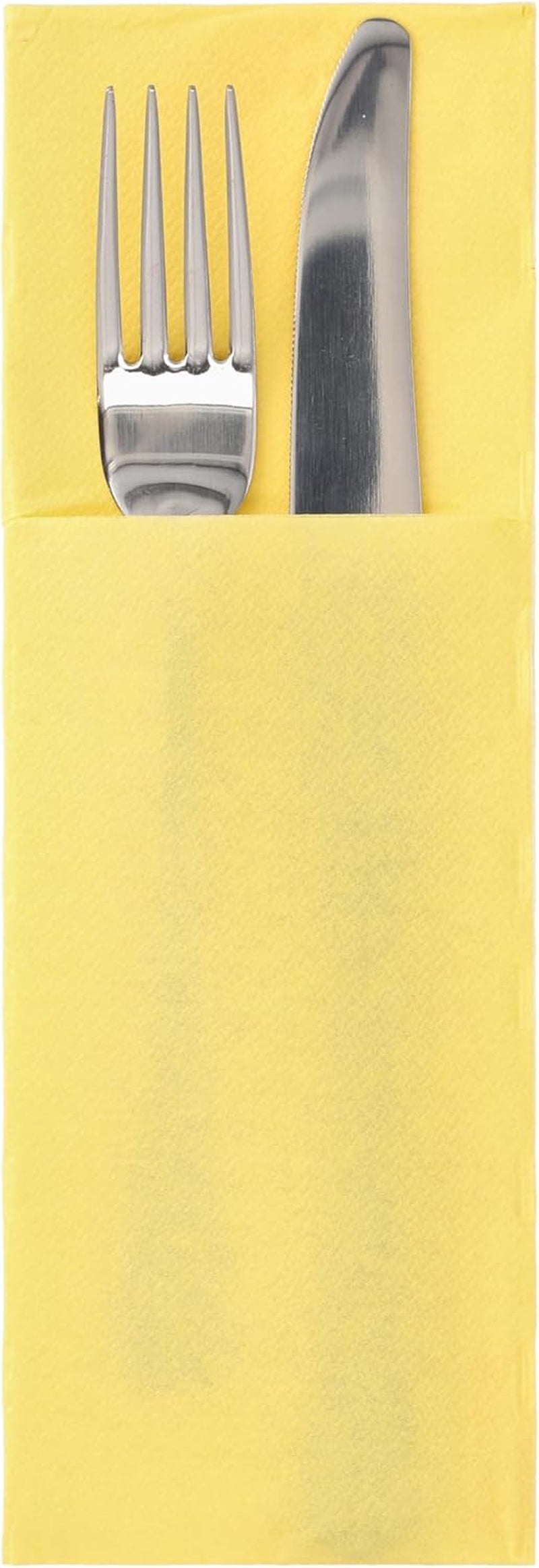 50 sacchetti di tovaglioli posate 'Collezione DAILY' 48 Cm X 30 Cm gialli con piega per posate