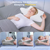 SAHEYER Cuscino per il collo 2 in 1 Cuscino ergonomico per il supporto del collo e cuscino per il collo Cuscino ortopedico per chi dorme sul fianco Cuscino in memory foam per chi dorme sul fianco Schiena e stomaco Cuscini cervicali ortopedici Naty Shop