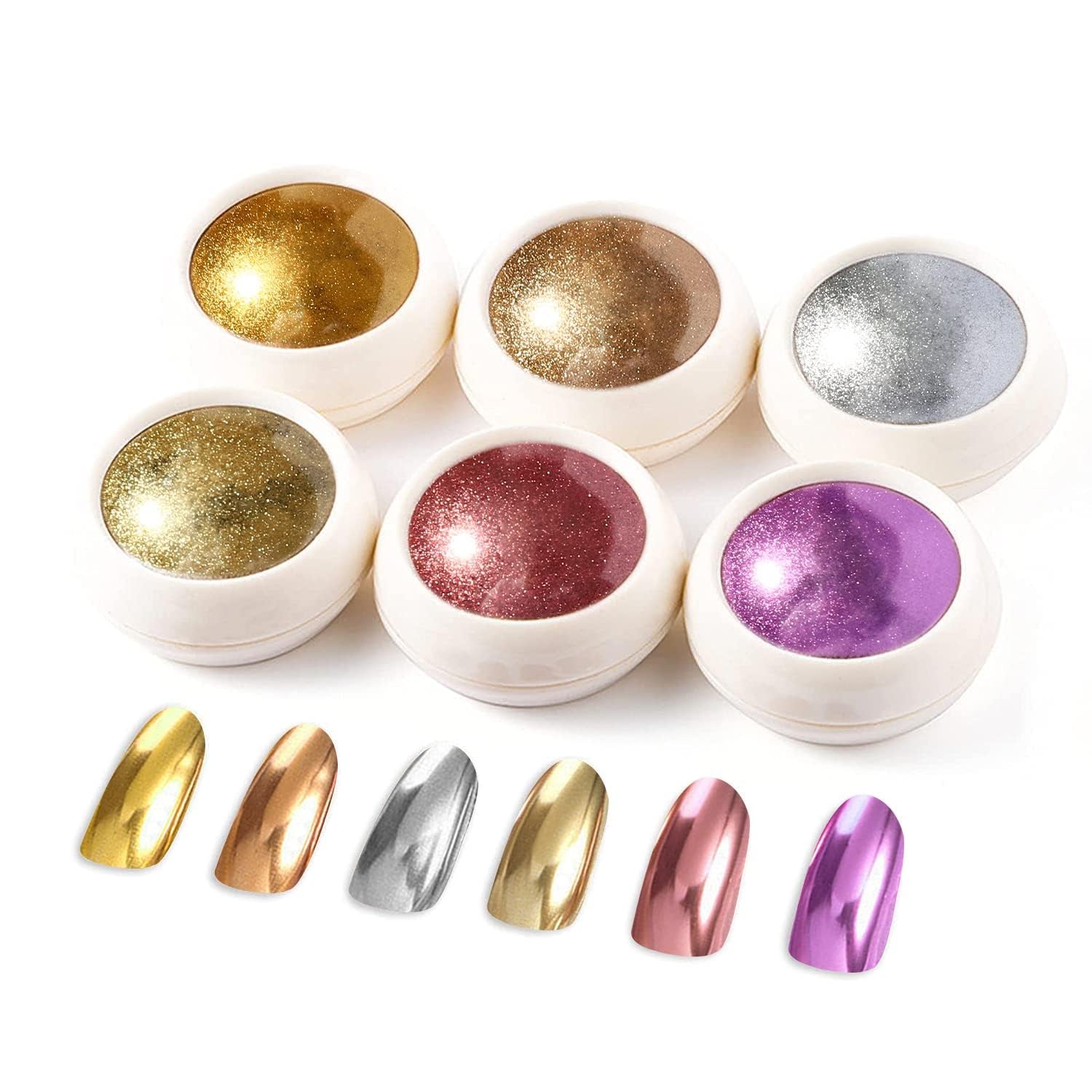 BISHENGYF Polvere per unghie cromata oro rosaNeue Upgrade Grosse Kapazitä Chrom PulverSuper-Spiegeleffekt Metall Mirror Chrome Powder –Neon Glassy Pearl Effect Glitter Nagelkunst Pulver Für DIY Salon