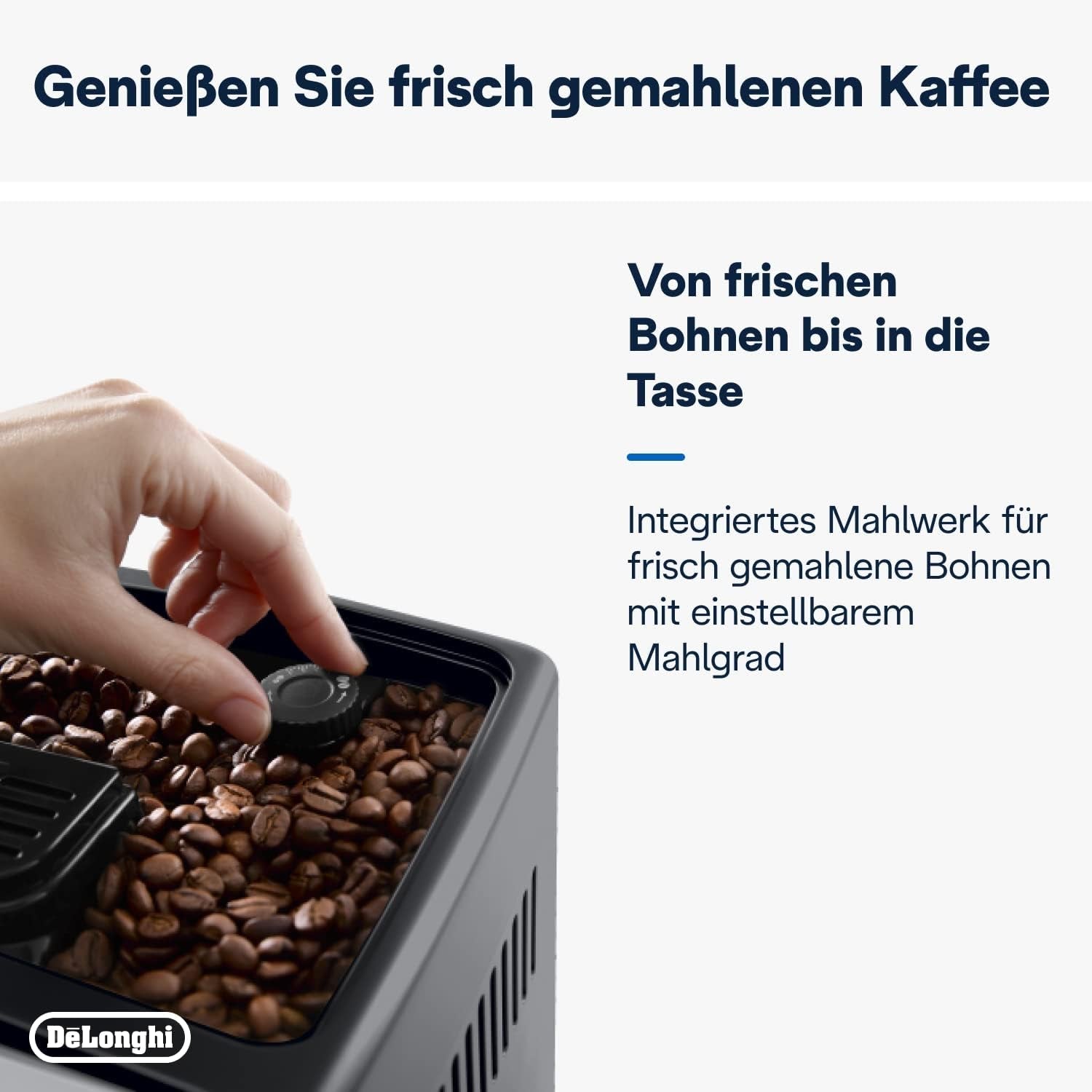 De'Longhi Dinamica Plus ECAM 370.70.B Macchina per caffè espresso completamente automatica con sistema LatteCrema, cappuccino ed espresso, touch screen a colori TFT da 3,5 pollici e controllo app, funzione caffè, nero