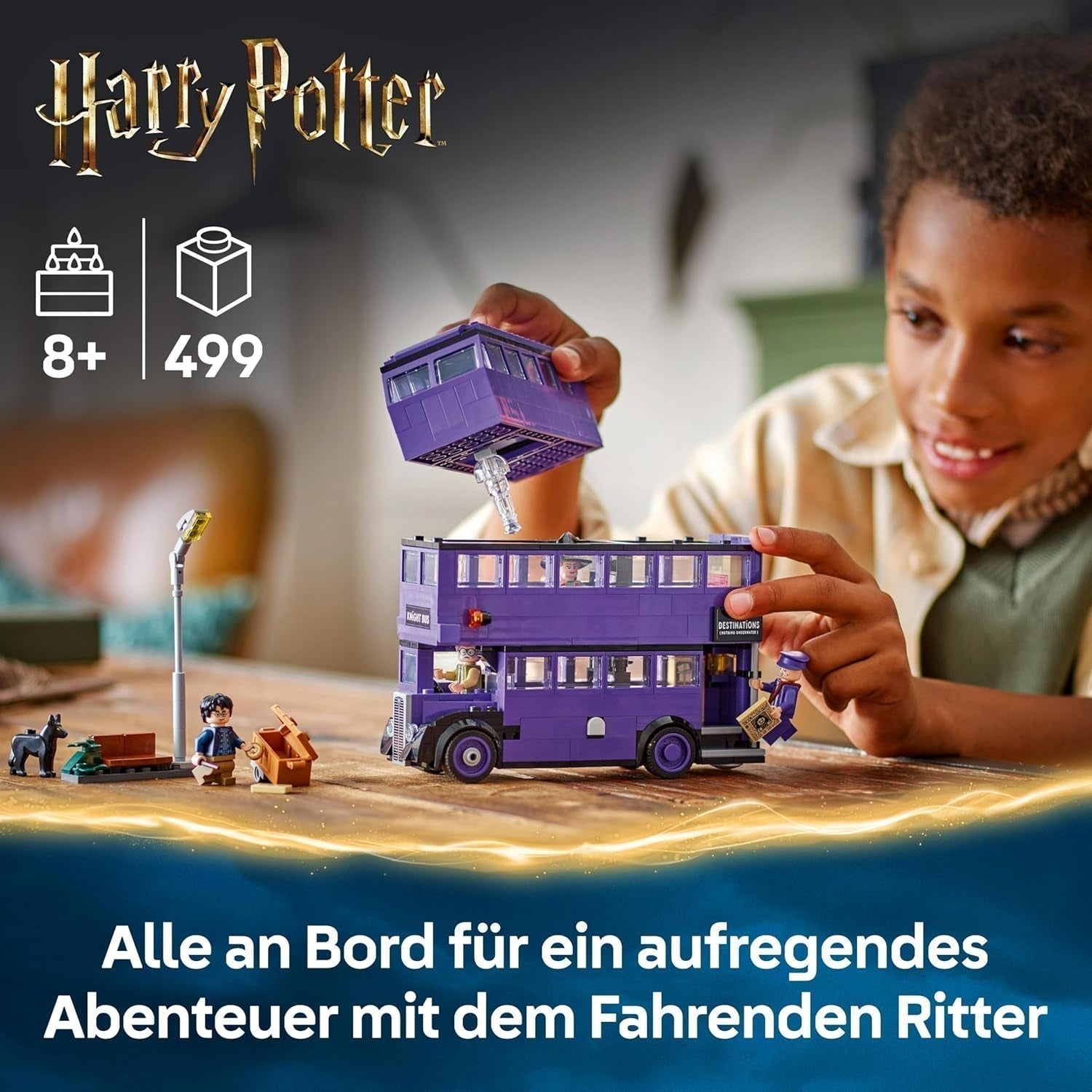 LEGO Harry Potter Avventure con il cavaliere viaggiante Set da costruzione 5 minifigure tra cui Ernie Prang, Stan Picchetto e Felpato Bus giocattolo per fan del mondo magico Ragazzi e ragazze 8 anni 76446 Set da costruzione Beuche den LEGO-Store