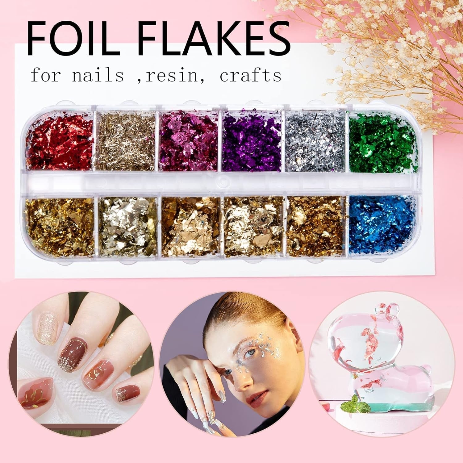 7 Boxen Strasssteine ​​​​Nägel, Kit Nail Art Strass Nagelglitzer Paillettes Nagel-Edelsteinen Kristalle Perlen Diamanten Metall Nieten Für DIY Dekoration Nageldesign (Multicolor)