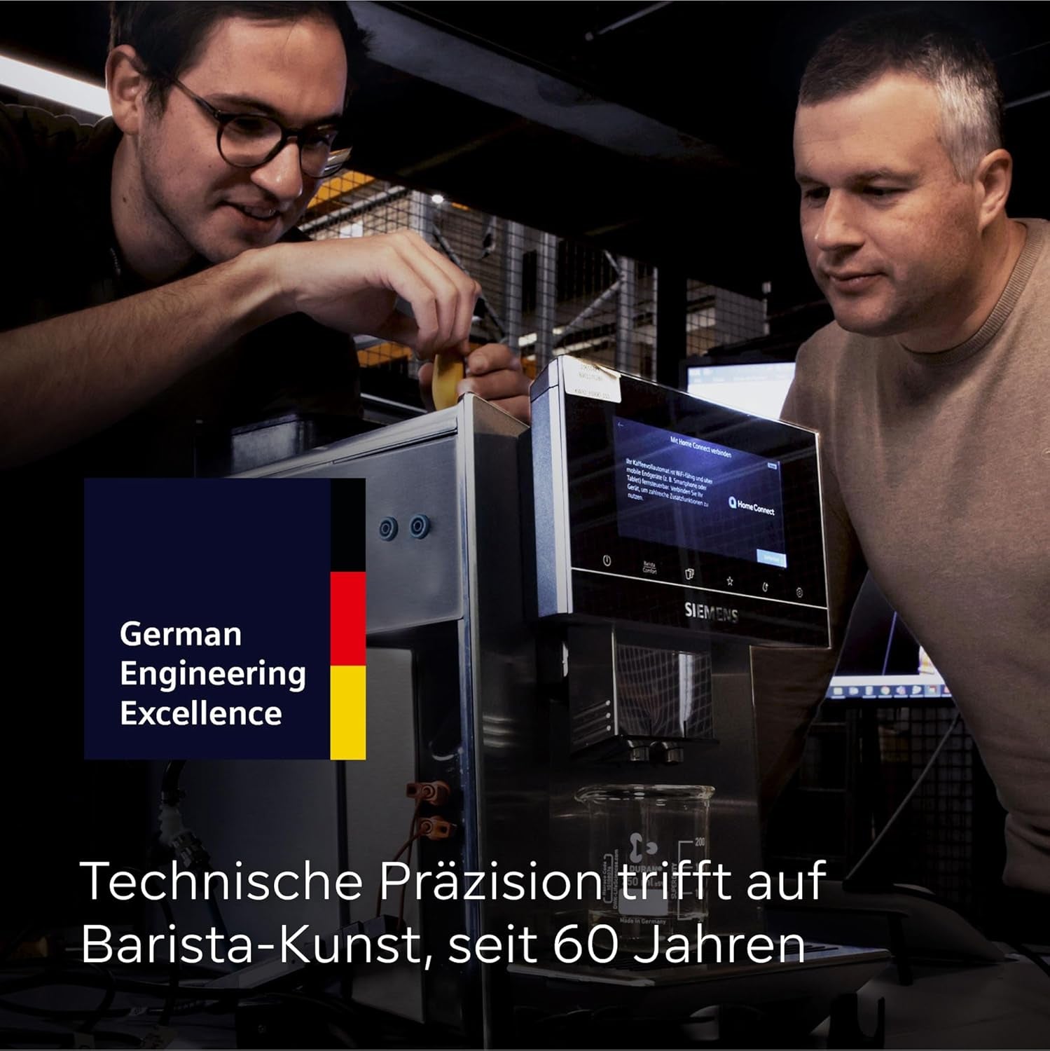 Macchina per caffè espresso completamente automatica Siemens EQ700, ampio schermo TFT a colori, 36 bevande calde e fredde, birra fredda, funzione 2 tazze, controllo app, sistema di pulizia automatico, acciaio inossidabile nero, TQ717D03