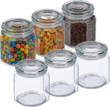 Relaxdays Barattoli con Coperchio Set di 6 Barattoli in Vetro Ottagonali da 1,3 Litri Contenitori in Vetro ermetici Scatole Trasparenti per Alimenti Naty Shop Titolo predefinito