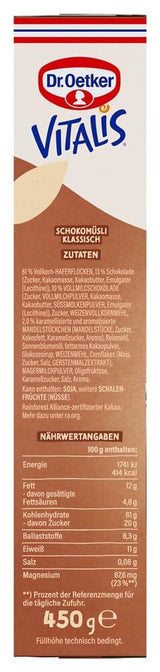 Dr. Oetker Vitalis Chocolate Muesli Classic: muesli da colazione con cioccolato al latte e fondente, confezione da 7 (7 x 600 g)
