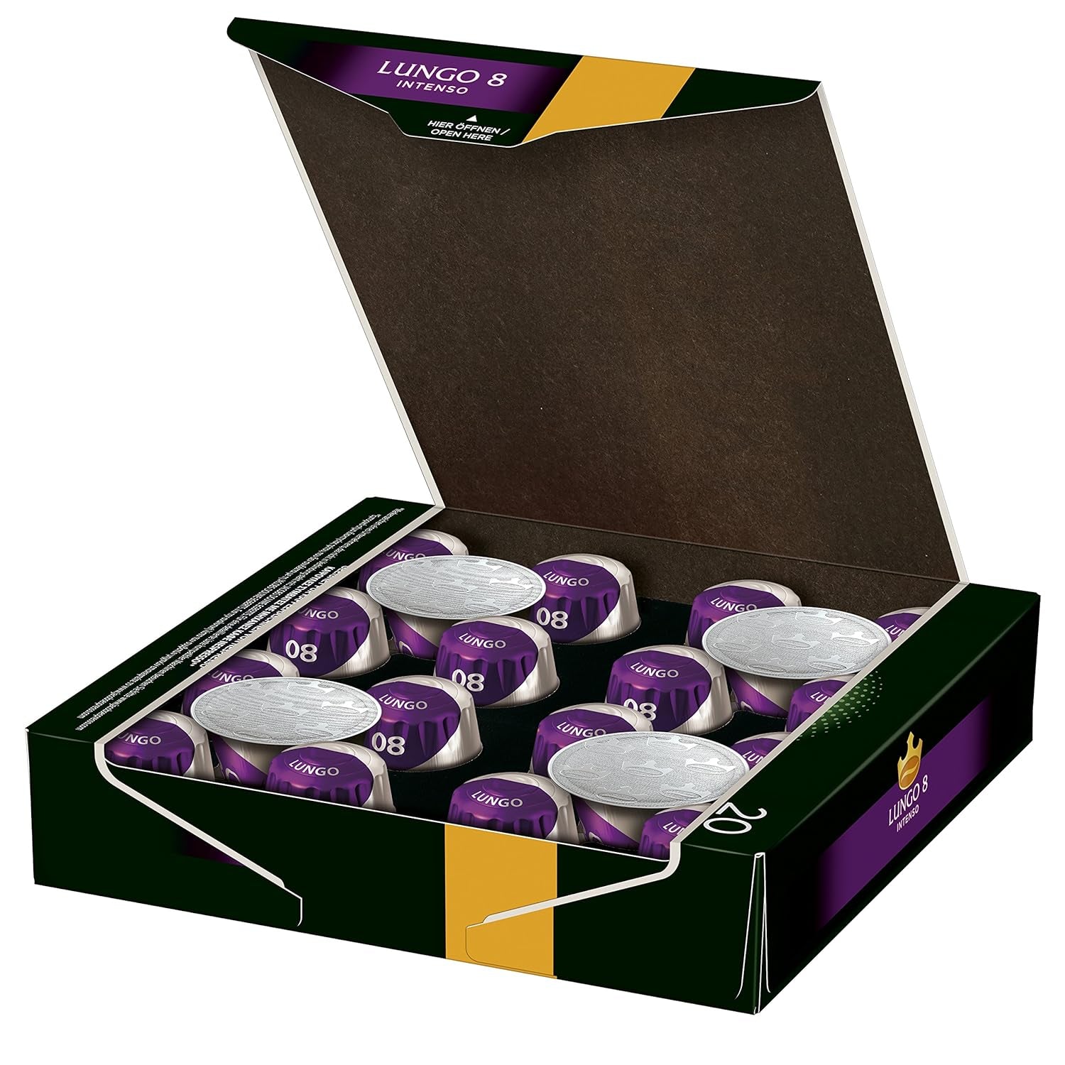 Kaffeekapseln Lungo Intenso, Intensità 8 von 12, 10 x 20 Getränke & Kaffeekapseln Lungo Classico, Intensità 6 von 12, 20 Nespresso®* compatibile Capsule, 10 x 20 Getränke