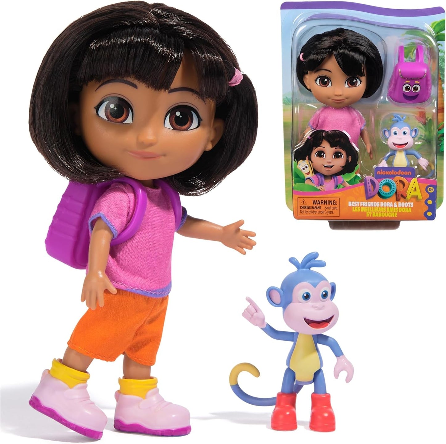 DORA - Bambola Best Friend - Misura 22 cm, con capelli pettinabili, cartella e stivali da scimmia, conosciuta dalla popolare serie TV, per bambini dai 3 anni in su