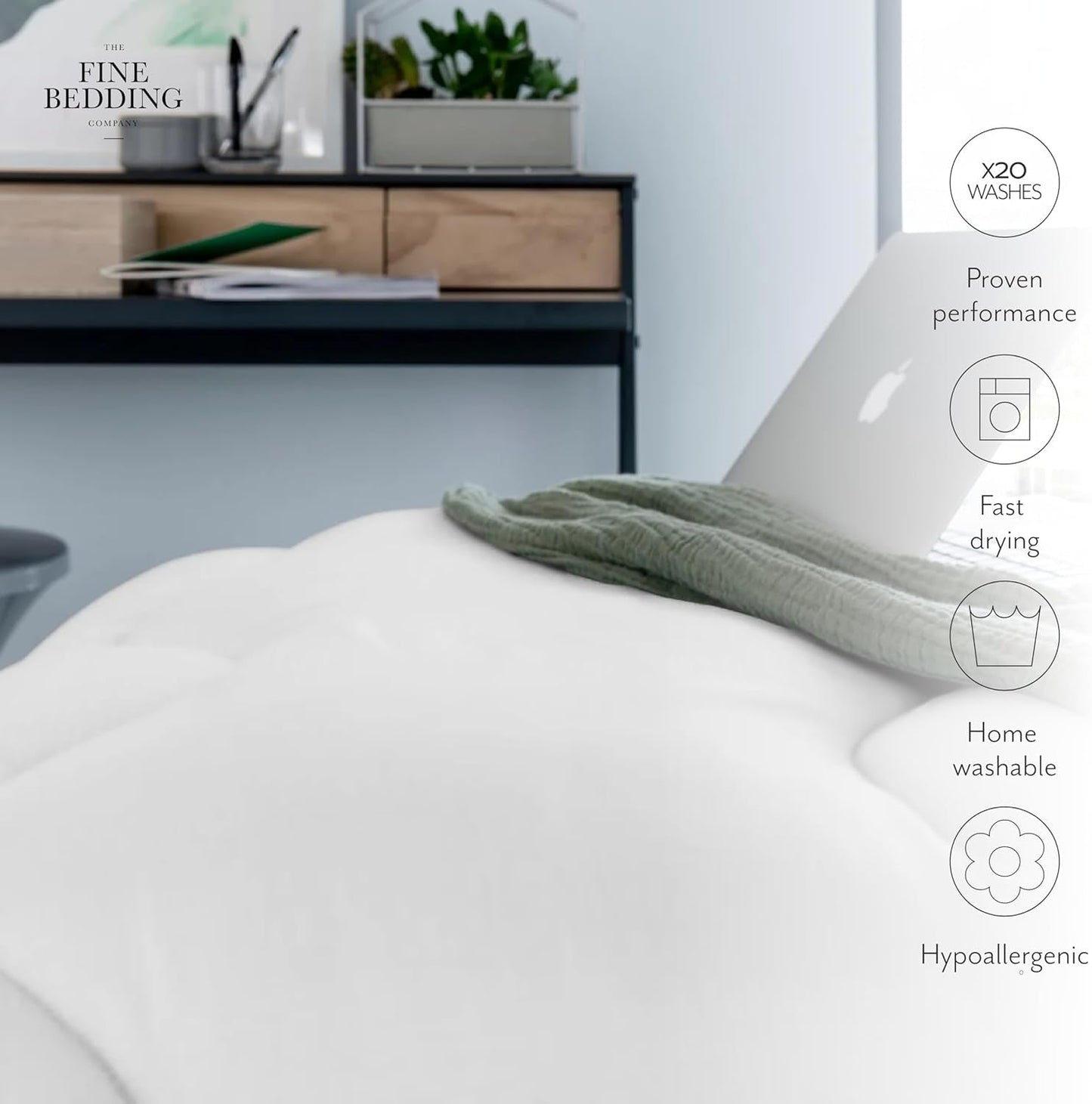 Piumino Twin Spundown 4,5 Tog, leggero, ipoallergenico, caldo, lavabile, estivo, per letto matrimoniale, qualità alberghiera di lusso, con i nostri materiali riciclati Naty Shop Trapunte e Trapunte