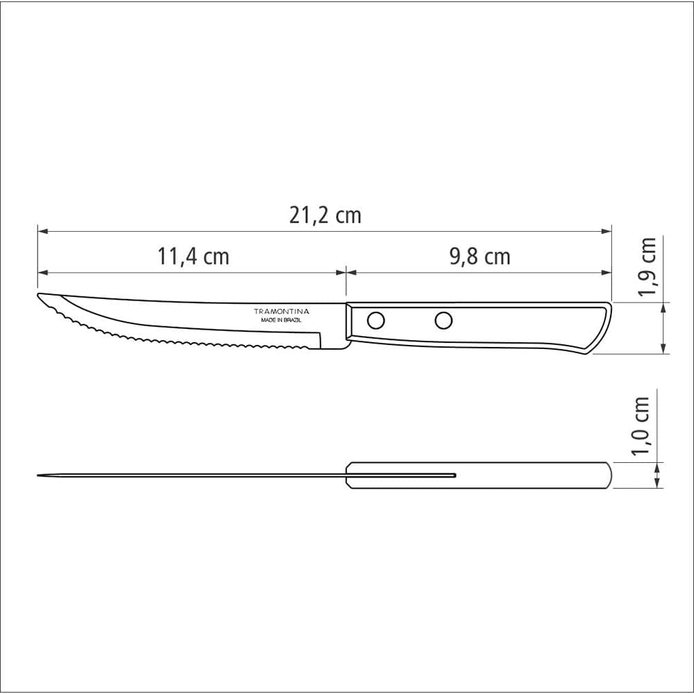 Tramontina Set Posate Griglia 14 Pezzi Acciaio Inox Set Posate Bistecca Cucina Naty Shop