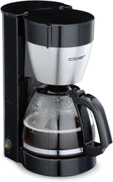 Cloer 5009 Caffettiera con filtro Keep Warm per un massimo di 8 tazze 800 W con caraffa isolata in acciaio inossidabile 1x4 tazza con filtro nera