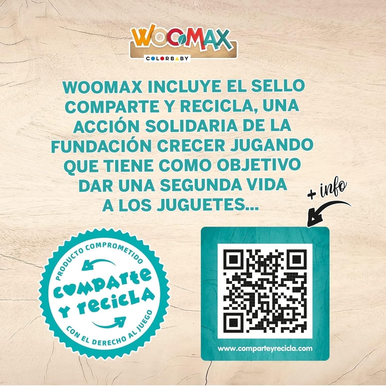 Colorbaby WOOMAX 49314 - Lucchetto in legno 37 X 15 X 53,5 Cm +3A Case delle bambole Naty Shop