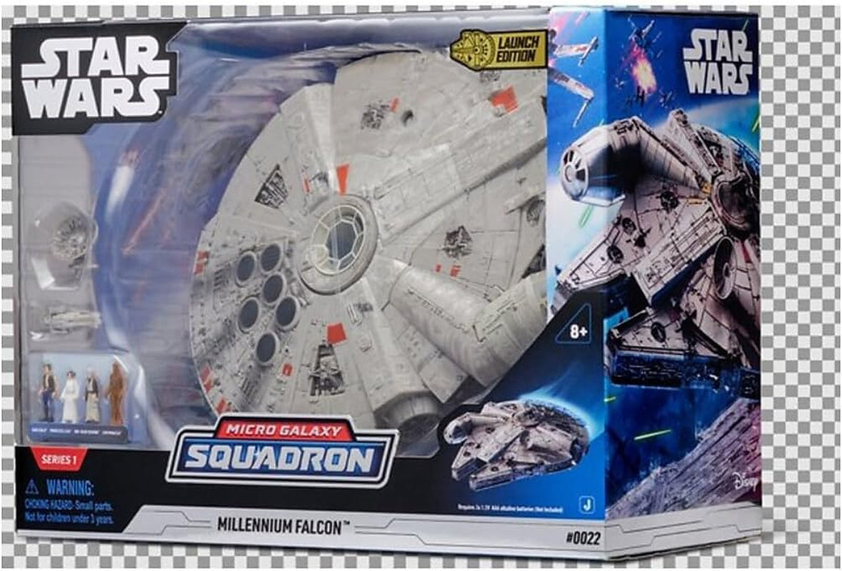 Star Wars Micro Galaxy Squadron SWJ0332 - Millennium Falcon 22,5 cm Veicolo ufficiale con luci, suoni e action figure Naty Shop