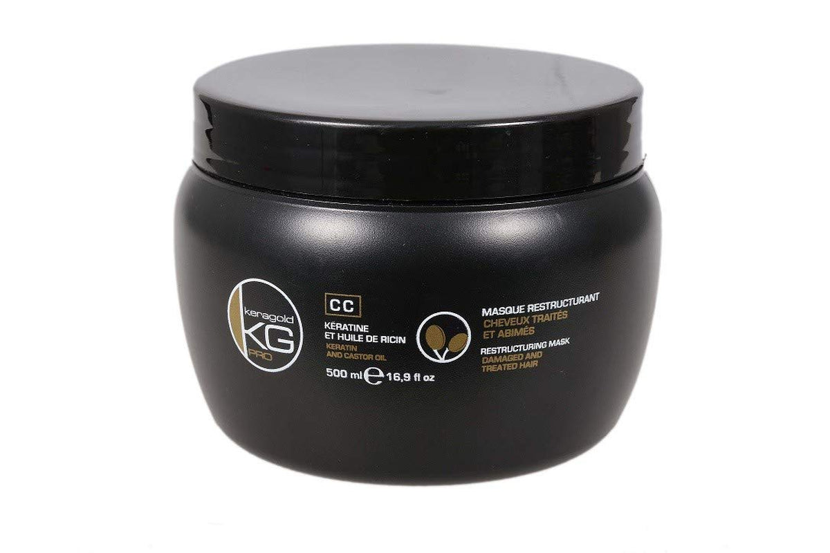 Keragold Pro CC maschera con cheratina/olio di ricino, nero, 500 ml (1 pz) Maschera per capelli Naty Shop 1