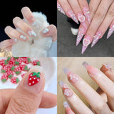 100 pz 3D Nail Charms Rosa Rot Kirsche Erdbeere Blume Nagel Charms Kamelie Rose Schmetterling Nail Art Charms Flatback Herz Schleife Charms Nägel Zubehör Mond Stern Nagelschmuck Nageldesign Anhänger
