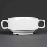 Olympia Whiteware Ciotole con manici 400 ml (6 pezzi) - lavabili in forno, microonde, congelatore e lavastoviglie C239