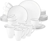 Seltmann Weiden - Lido Black Line - Servizio da tavola 36 pezzi - Porcellana (comprese 6 tazze da caffè)
