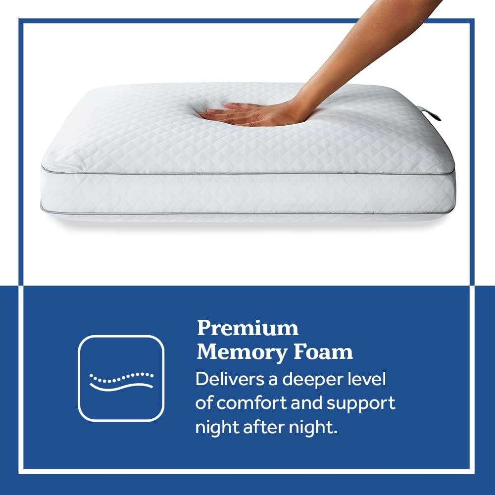 Sealy Essentials Cuscino in memory foam standard bianco 2 pezzi Naty Shop Cuscini standard