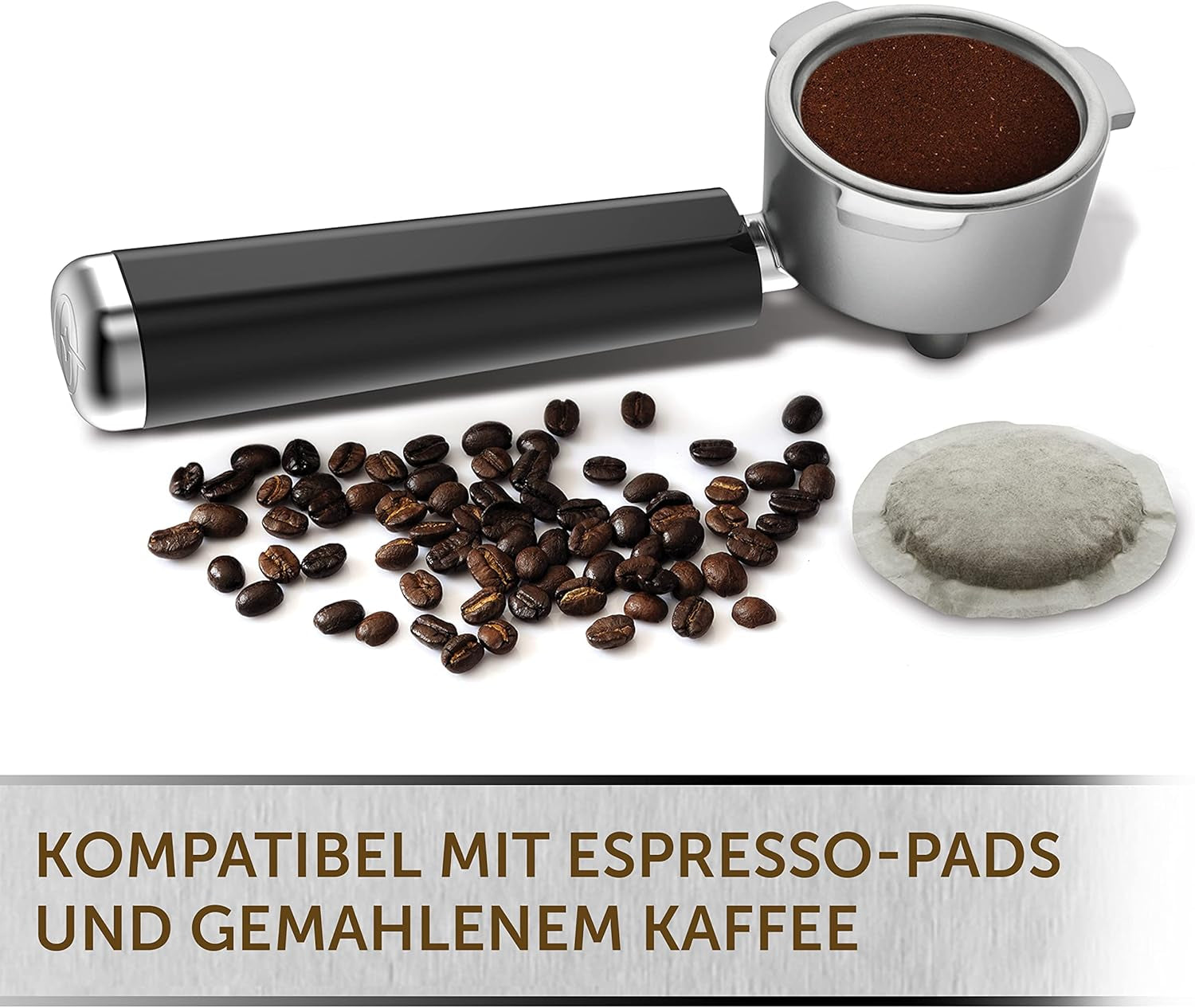 Espresso Breville Prima Latte II | Macchina per latte e cappuccino | Pompa professionale con 15 bar e montalatte | Argento [VCF108X]