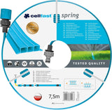 Tubo per irrigazione Cellfast SPRING, Tubo per irrigazione a tre canali con connettori completi, Realizzato in filo di alta qualità, Resistente ai raggi UV, 15 m, 1/2 pollice, 19-022, Multicolore, 38x38x8 cm