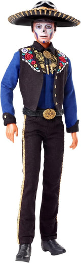 Ken Barbie 2022 Día De Muertos Bambola con camicia, gilet e sombrero, pittura per il viso Calavera, regalo per collezionisti