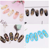 4 scatole Nagel Art Strass, Decorazioni 3D Nagel Art, Mix Größe Nagel Perlen Glitter Strass Gold Metall Hohlniet Nagelkunst Stern Mond Sonne Nagel Zubehör Für DIY Nageldesign