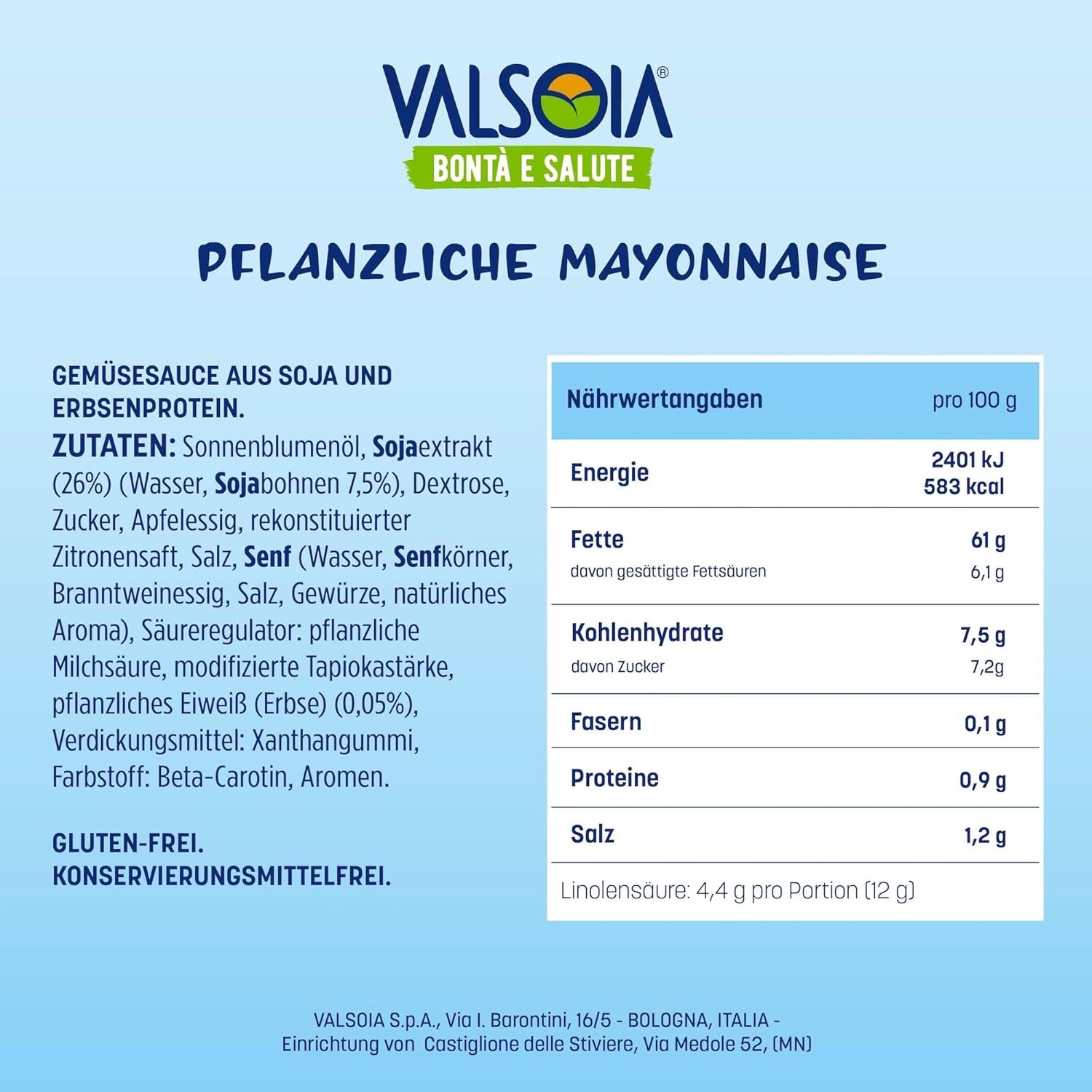 Maionese Vegetale alla Soia Senza Uova, Ideale per Vegani e Vegetariani, Versatile in Cucina, 4 x 150ml