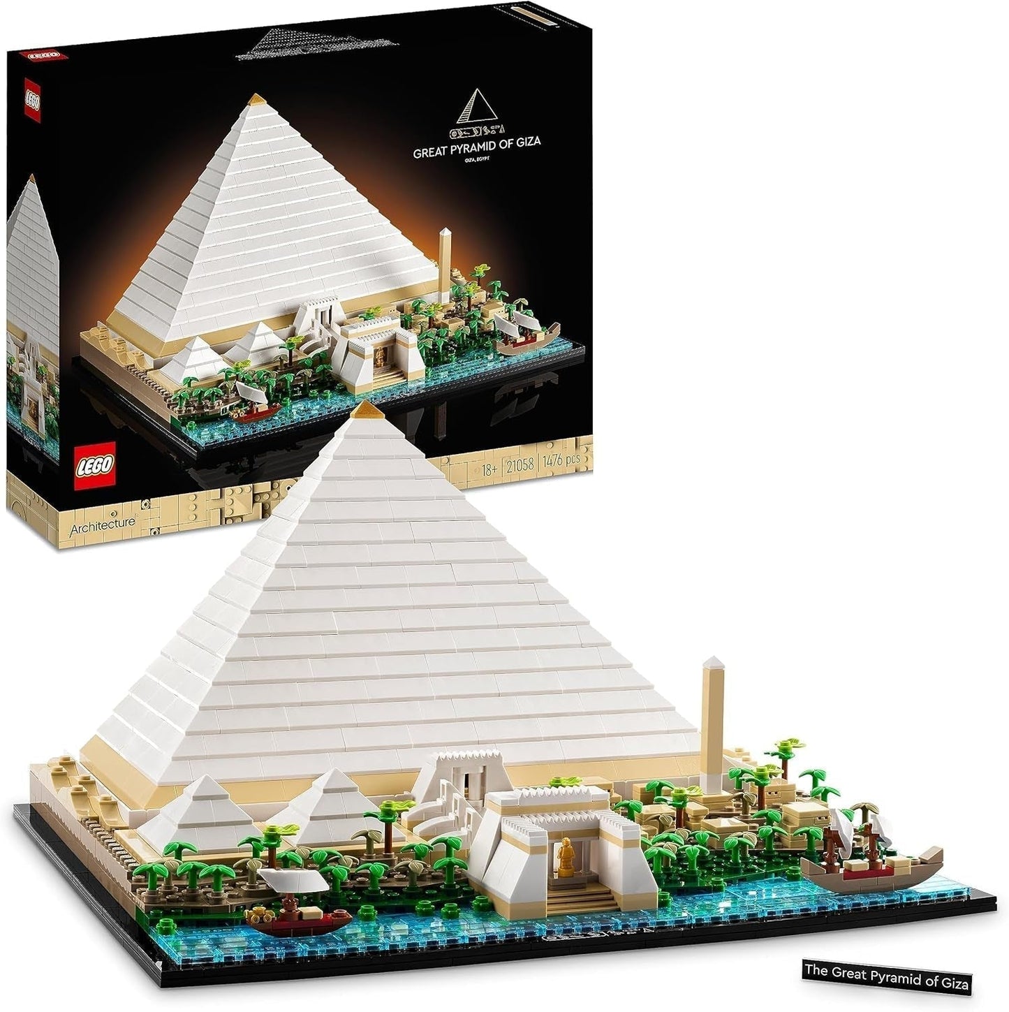 LEGO 21058 Architecture Piramide di Cheope Kit di costruzione per l'artigianato come hobby creativo, Idea regalo per adulti, uomini, donne, madre, padre, attività creativa, famosa collezione di monumenti Set di costruzione Besuche den LEGO-Store Single