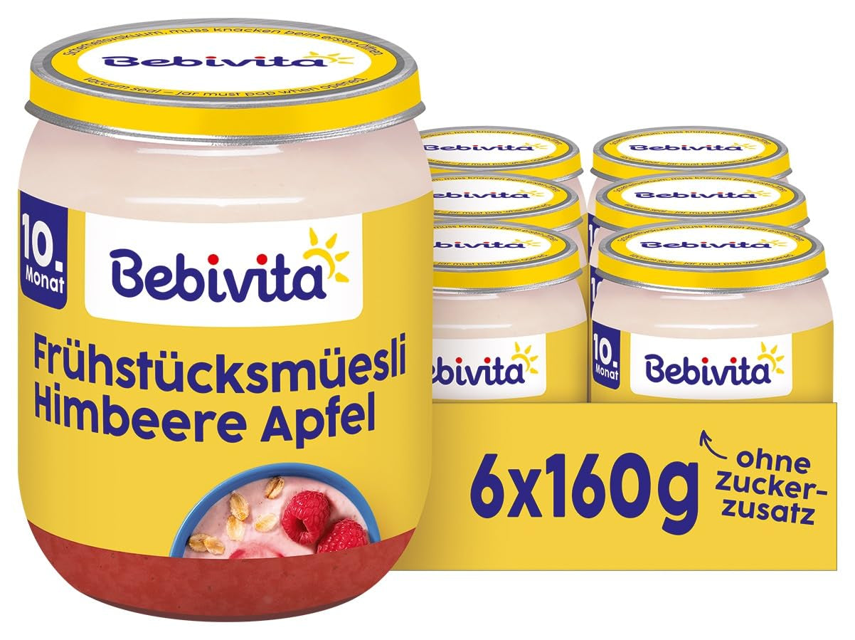 Muesli da colazione con lamponi e mele, 160g, conf. da 6 (6 x 160g)