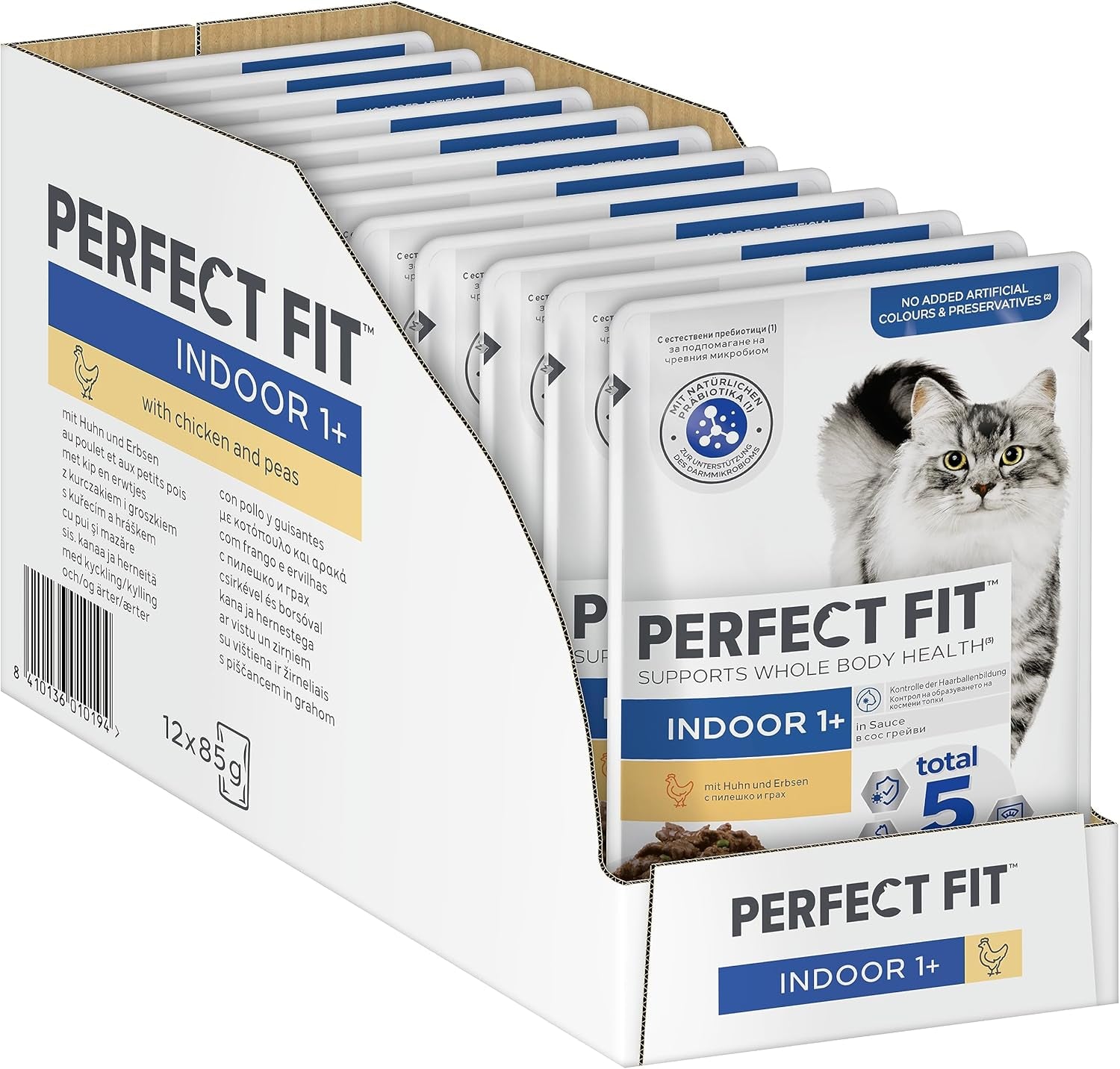 PERFECT FIT™ Buste per gatti, indoor, con pollo, 12 x 85 g