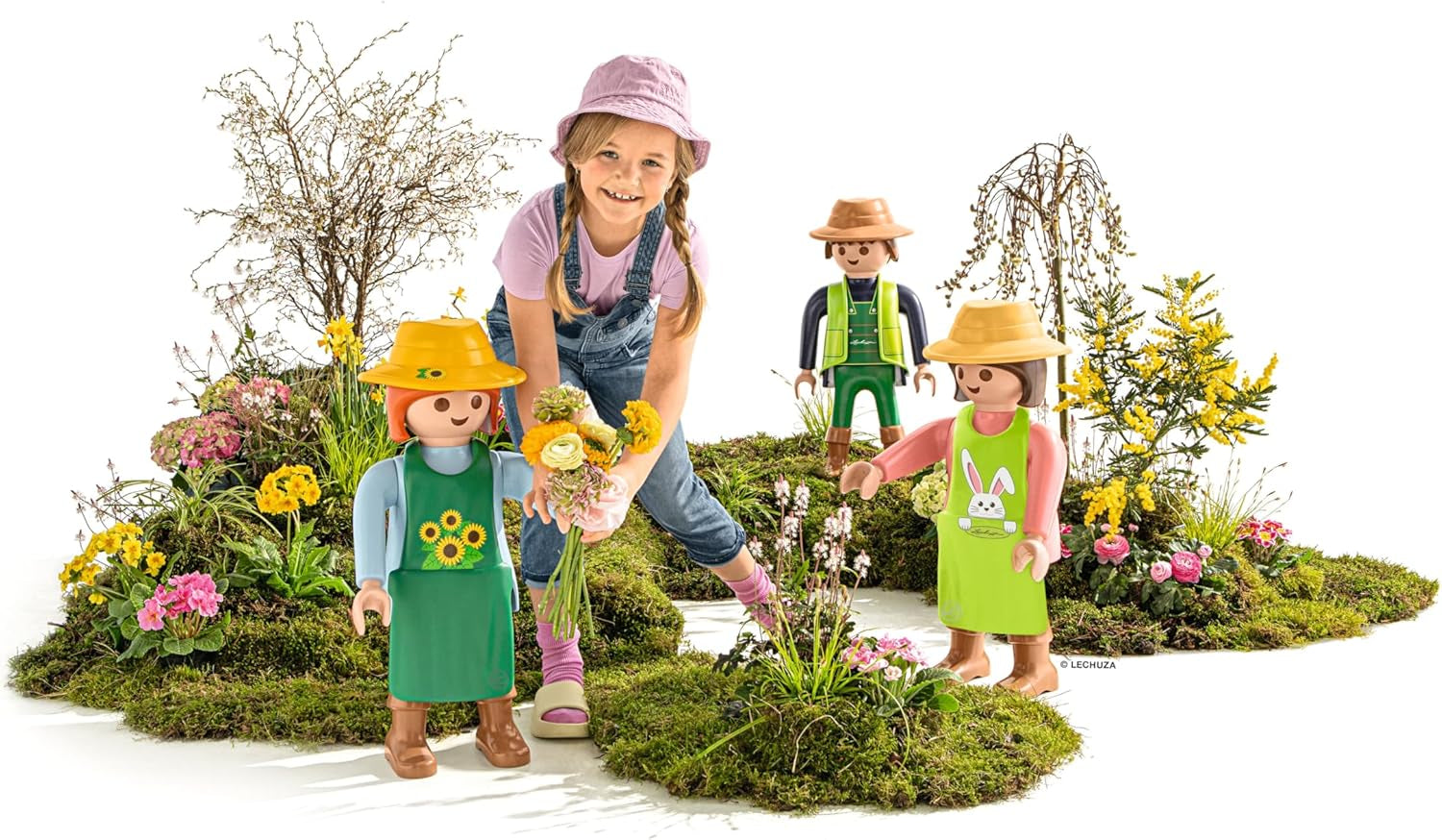 LECHUZA Gardener 2021 - Girasole (62,5 cm), Verde/Azzurro