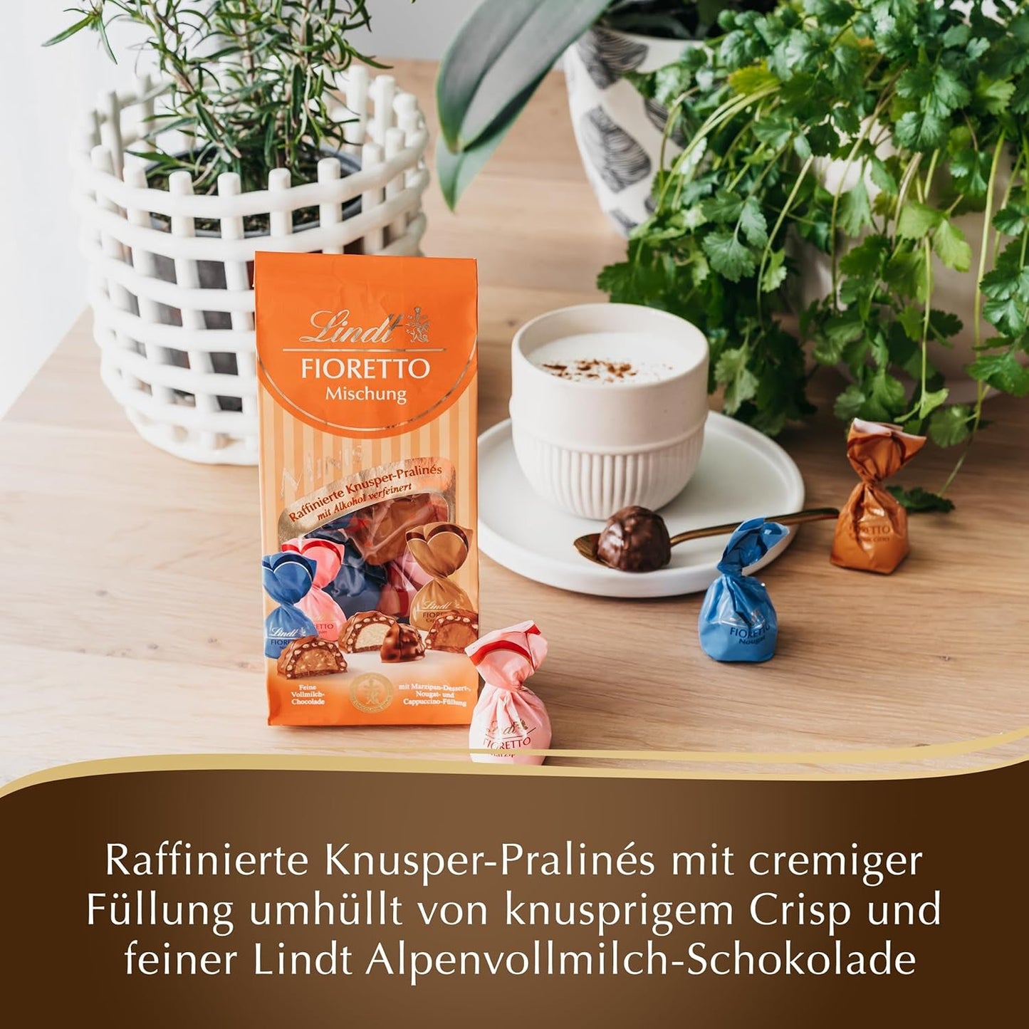 Cioccolato - Assortimento FIORETTO Minis | 115 g| ca. 10 praline di cioccolato al latte ai gusti marzapane, cappuccino e torrone, contiene alcol | Set regalo al cioccolato | Set regalo di cioccolato (confezione da 5)