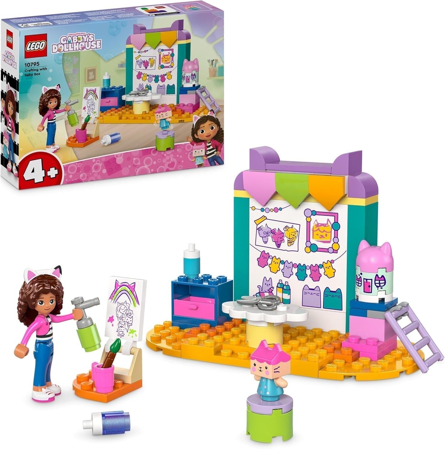 Divertimento artigianale con la casa delle bambole di Gabby LEGO 4+ con scatola per bebè, set da gioco di ruolo, set di arti e mestieri creativi per ragazze e ragazzi di 4 anni, modello di casa dei giocattoli 10795 Set da costruzione Besuche den LEGO-Store Titolo predefinito