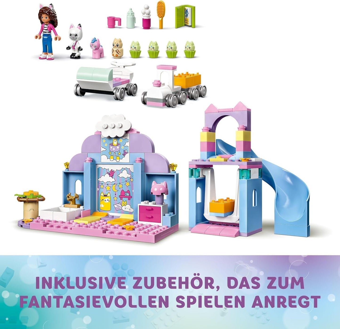 LEGO 4+ Casa delle bambole di Gabby Le orecchie da gattino di Gabby Set di animali da gioco Giocattolo per bambini con scivolo e figure Regalo per ragazze e ragazzi Giocattolo di gioco creativo 10796 Set da costruzione Beuche den LEGO-Store