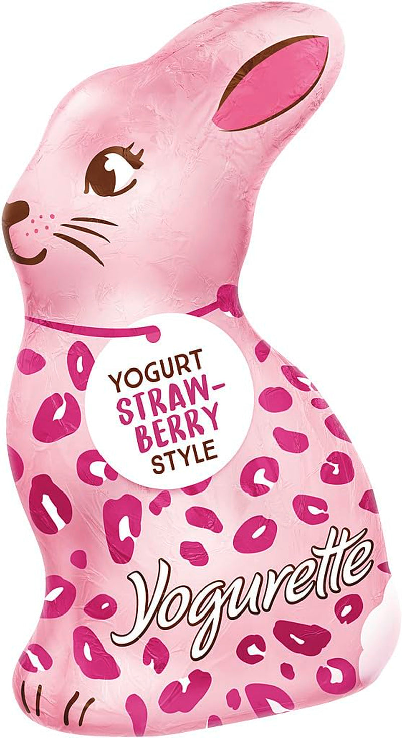 Coniglietto Pasquale con Yogurt 75g – Coniglietto Pasquale al Cioccolato – Coniglietto Pasquale al Cioccolato Bianco con Yogurt e Gocce di Fragole Fruttate – Coniglietto Pasquale al Cioccolato e Cesto Pasquale – Regalo Cioccolato – Regalo Pasqua