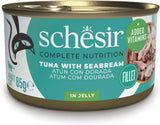 Tonno con gelatina dorata, cibo umido per gatti, in scatola, 100% naturale, con aggiunta di vitamine, 12 x 85g