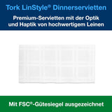 Tork Tovaglioli da tavola Linstyle bianchi, piega 1/4, 19,5 × 19,5 cm, 14 tovaglioli da 50, 509410